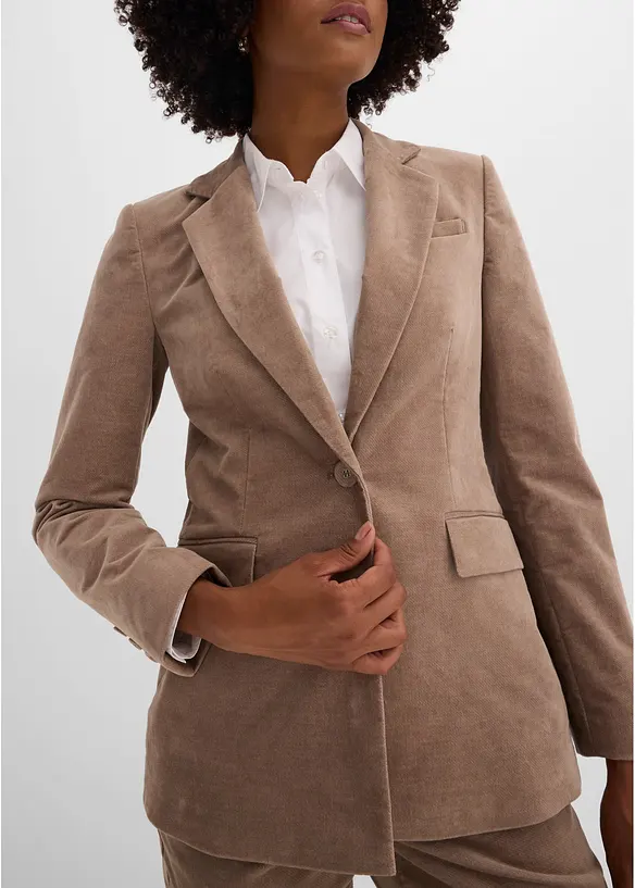 Blazer i kordfl&oslash;yel, bonprix