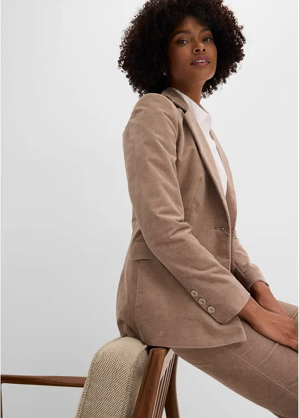 Blazer i kordfl&oslash;yel, bonprix