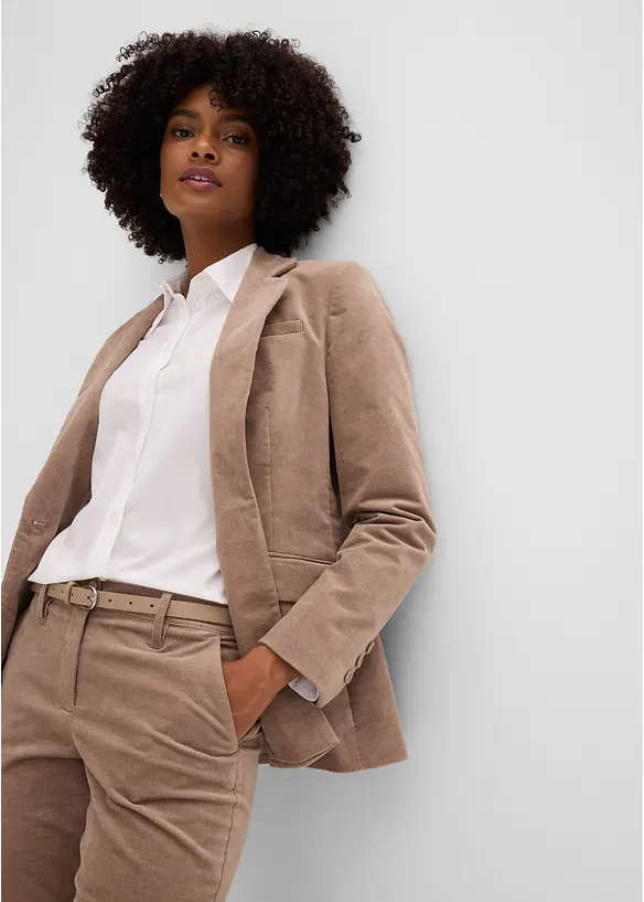 Blazer i kordfl&oslash;yel, bonprix
