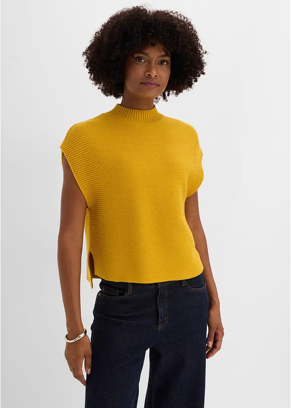 Strikket vest med viskose, bonprix