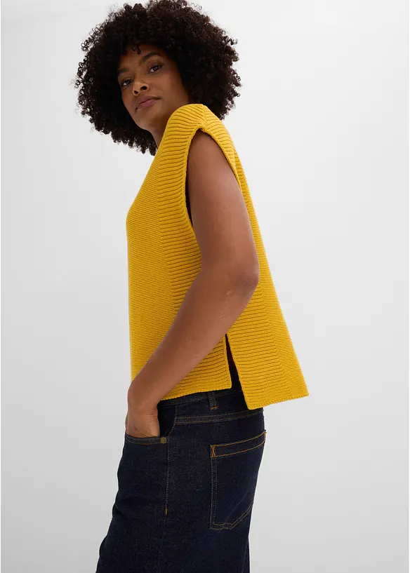 Strikket vest med viskose, bonprix
