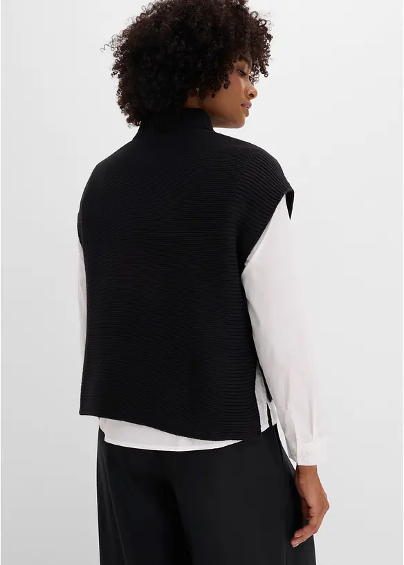Strikket vest med viskose, bonprix