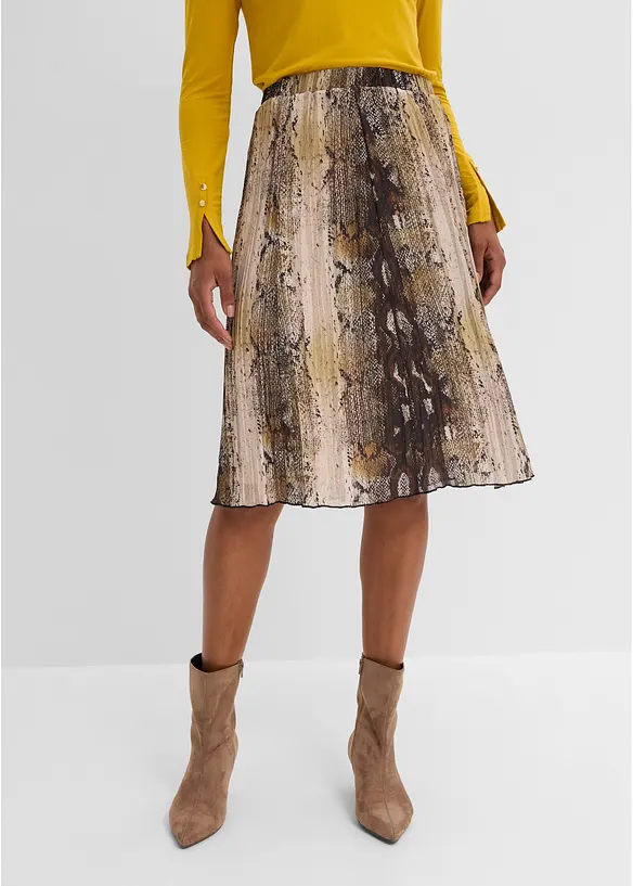 Krinklet chiffonskj&oslash;rt med glittergarn, bonprix