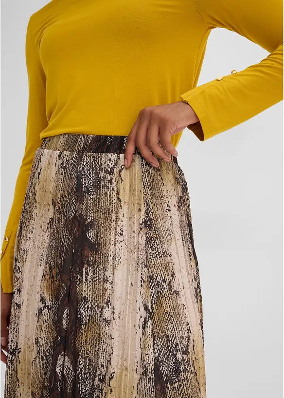 Krinklet chiffonskj&oslash;rt med glittergarn, bonprix