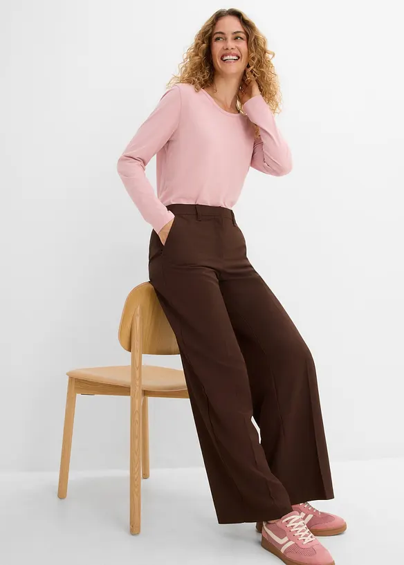 Vid bukse med strikklinning, bonprix