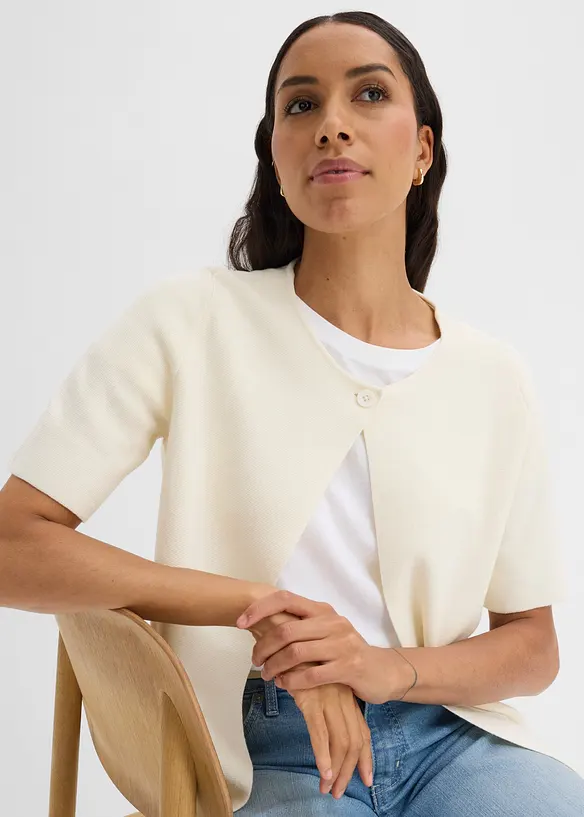 Cardigan i bomullsmiks, bonprix