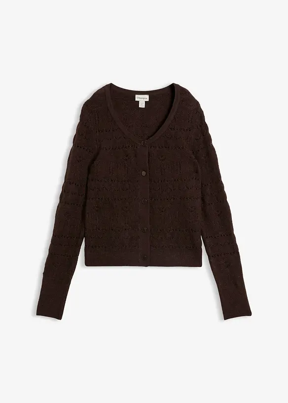 Cardigan med hullm&oslash;nster, bonprix