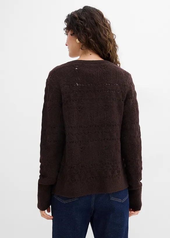 Cardigan med hullm&oslash;nster, bonprix