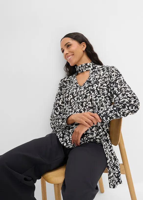 Bluse med knyteskjerf, bonprix