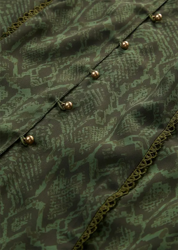 Bluse med blondepynt, bonprix