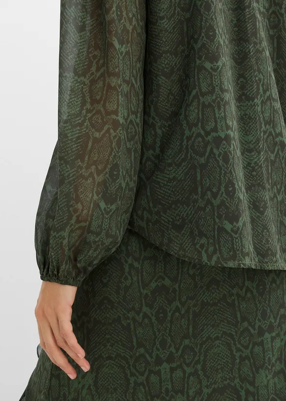 Bluse med blondepynt, bonprix