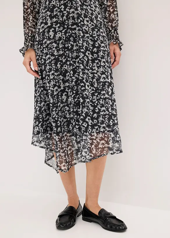 Midikjole med asymmetrisk fald, bonprix