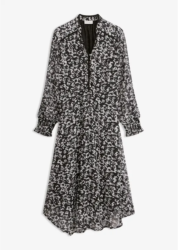 Midikjole med asymmetrisk fald, bonprix
