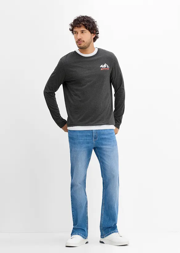 Langermet topp (2-pack), bonprix