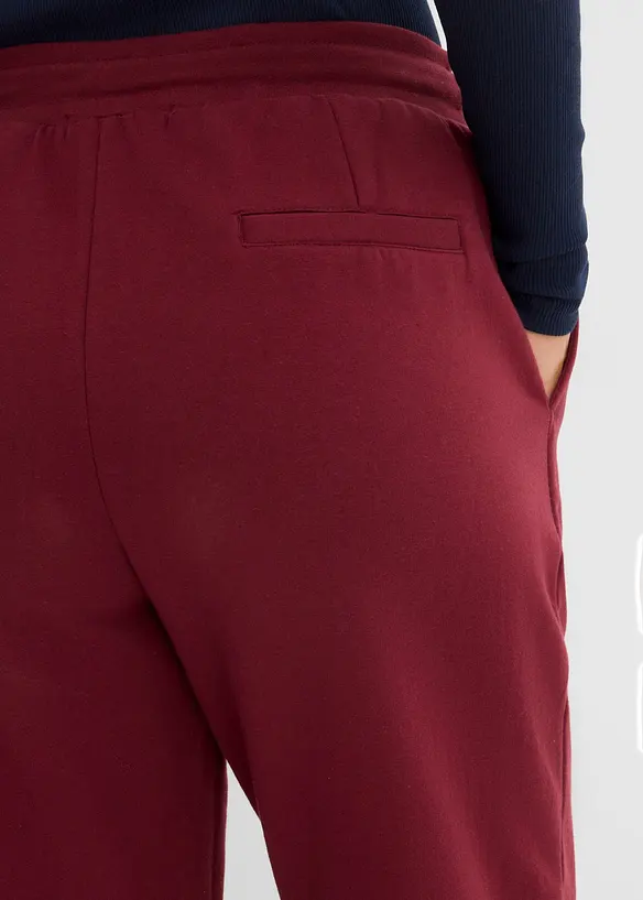 Joggebukse i elastisk, &oslash;kologisk bomullsmiks, bonprix