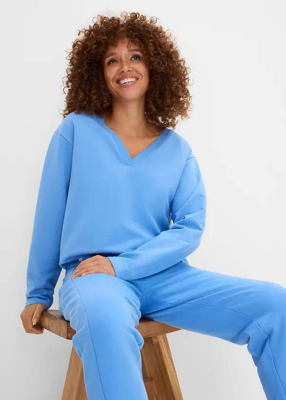 Sweatshirt i elastisk &oslash;kologisk bomullsmiks, bonprix