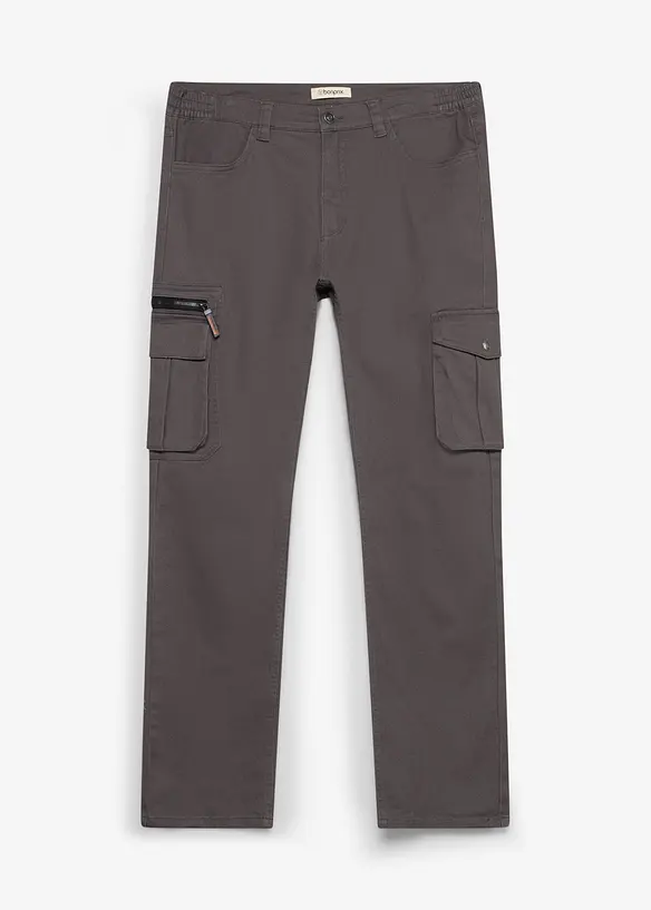 Classic fit-cargobukse med elastisk linning, straight, bonprix