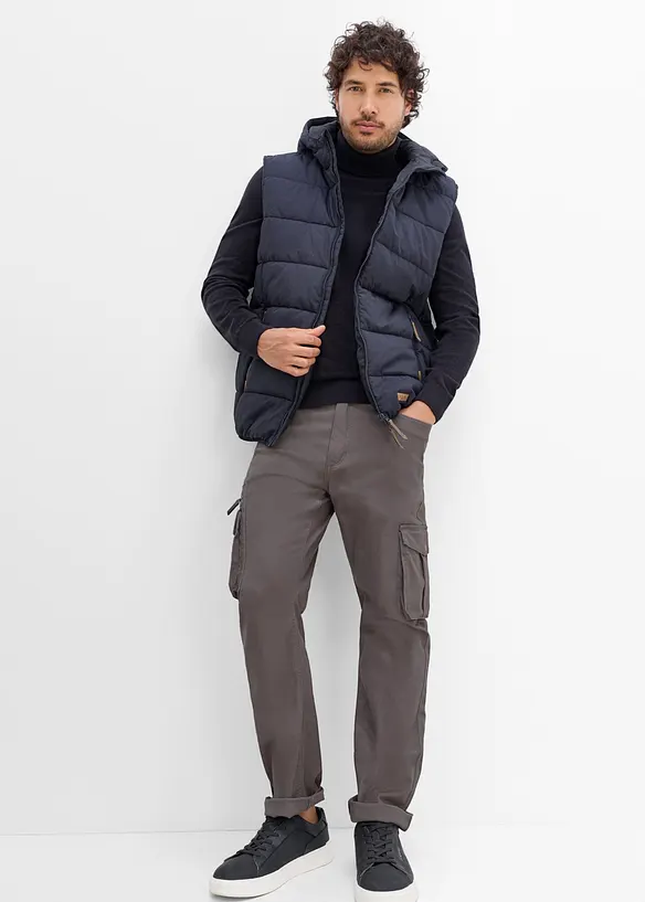 Classic fit-cargobukse med elastisk linning, straight, bonprix