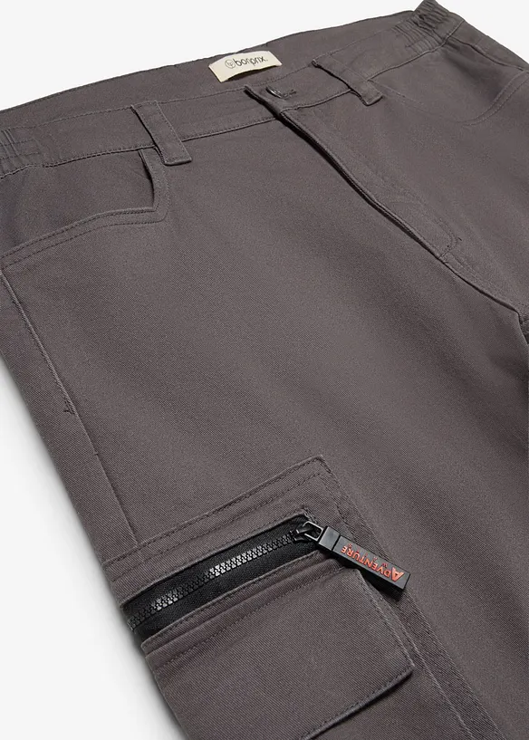 Classic fit-cargobukse med elastisk linning, straight, bonprix