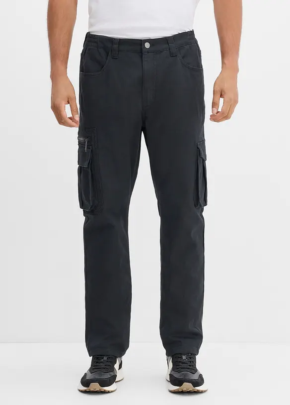 Classic fit-cargobukse med elastisk linning, straight, bonprix