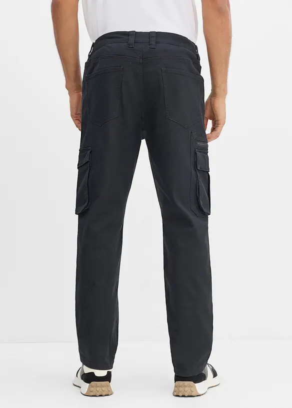 Classic fit-cargobukse med elastisk linning, straight, bonprix
