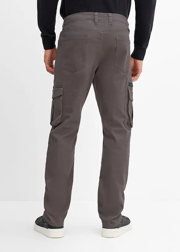 Classic fit-cargobukse med elastisk linning, straight, bonprix