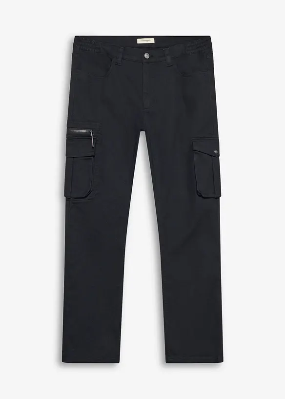 Classic fit-cargobukse med elastisk linning, straight, bonprix