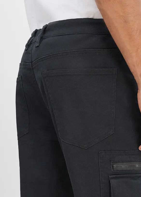Classic fit-cargobukse med elastisk linning, straight, bonprix