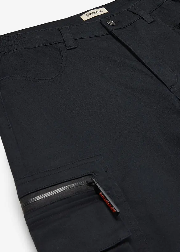 Classic fit-cargobukse med elastisk linning, straight, bonprix