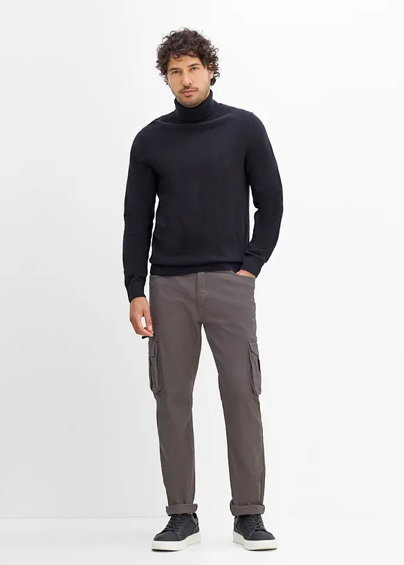 Classic fit-cargobukse med elastisk linning, straight, bonprix