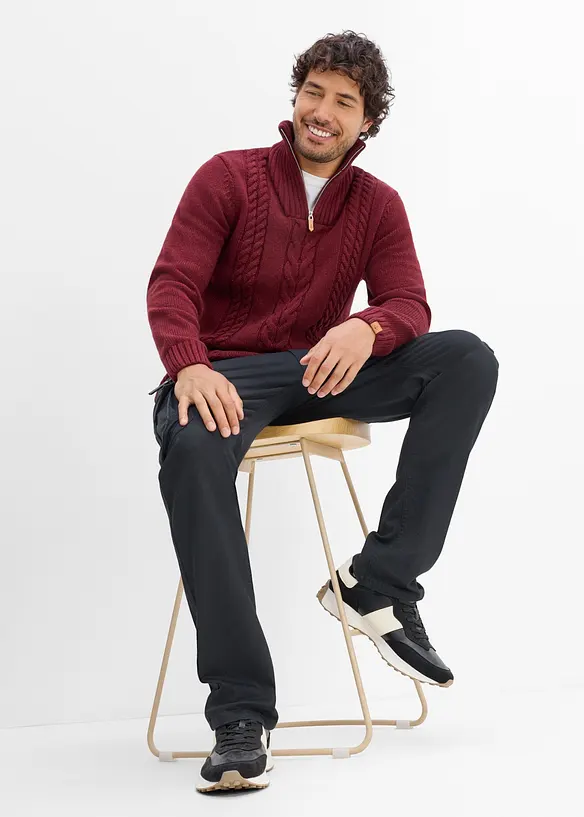 Classic fit-cargobukse med elastisk linning, straight, bonprix