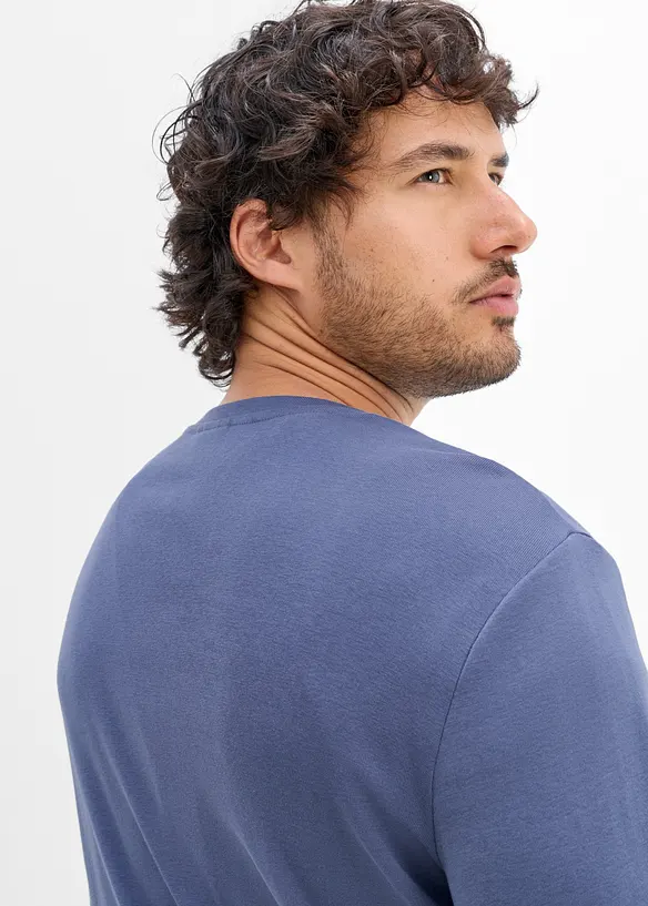 Langermet T-skjorte fra Henley (2-pack), bonprix