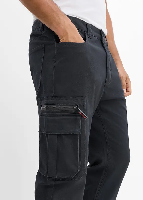 Classic fit-cargobukse med elastisk linning, straight, bonprix