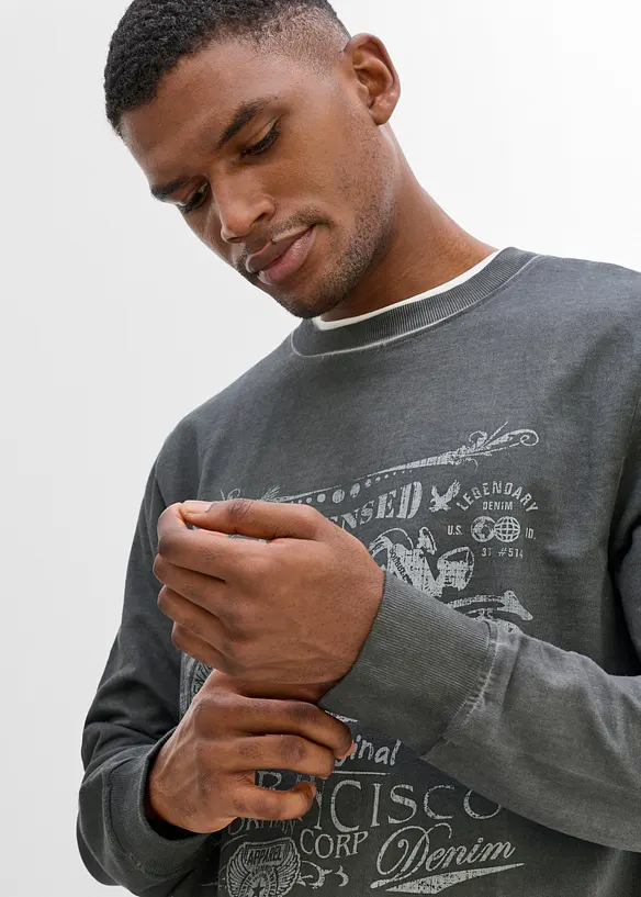 Sweatshirt i 100% bomull, bonprix