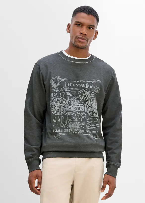 Sweatshirt i 100% bomull, bonprix