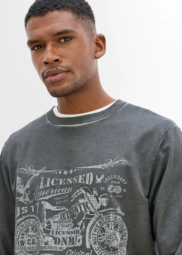Sweatshirt i 100% bomull, bonprix