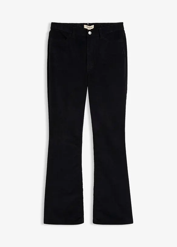 Bootcut-kordfl&oslash;yelsbukse av bomullsmiks, bonprix