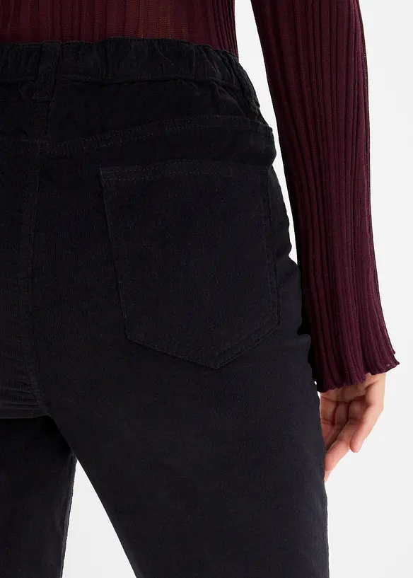 Bootcut-kordfl&oslash;yelsbukse av bomullsmiks, bonprix