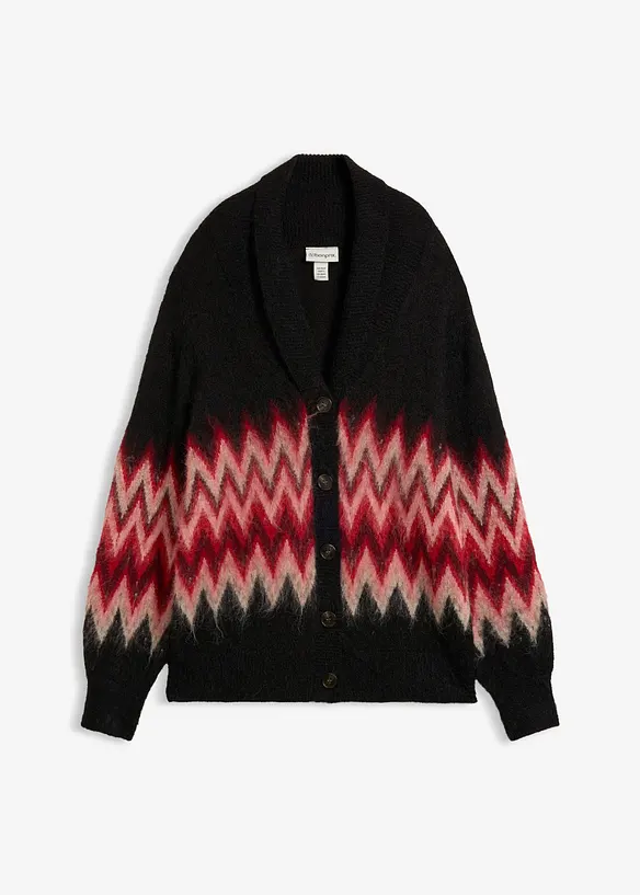 Cardigan med fint strikkem&oslash;nster, bonprix