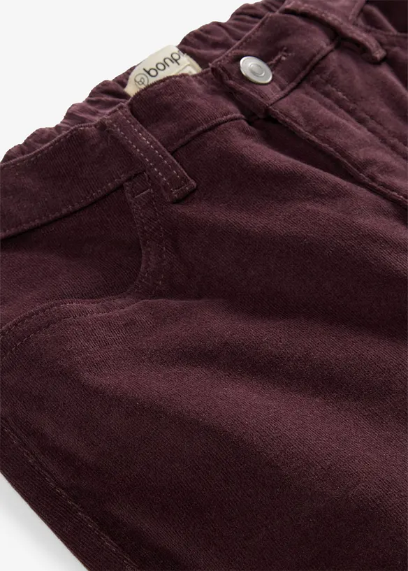 Bootcut-kordfl&oslash;yelsbukse av bomullsmiks, bonprix