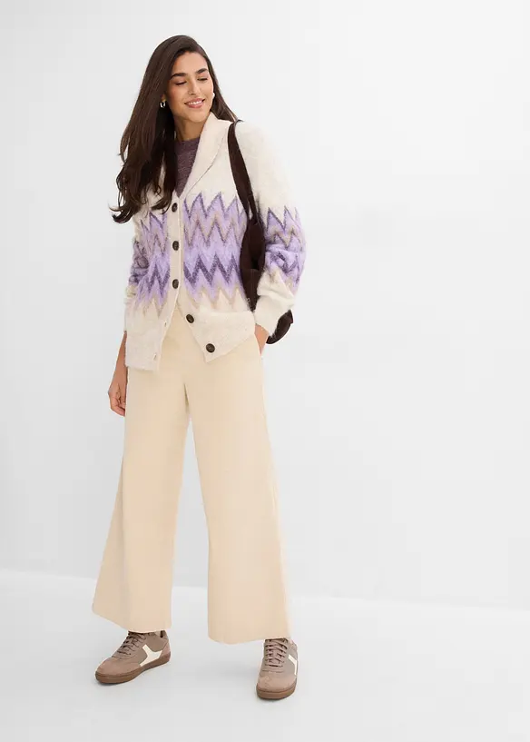 Cardigan med fint strikkem&oslash;nster, bonprix