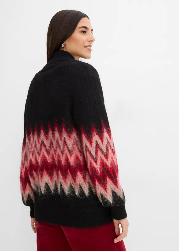 Cardigan med fint strikkem&oslash;nster, bonprix