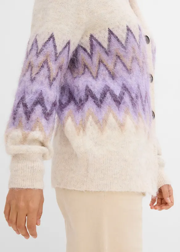 Cardigan med fint strikkem&oslash;nster, bonprix