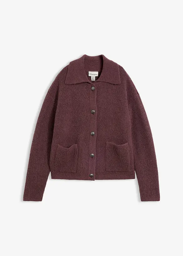 Cardigan i myk ribbestrikk, bonprix