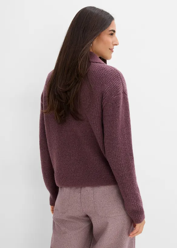 Cardigan i myk ribbestrikk, bonprix