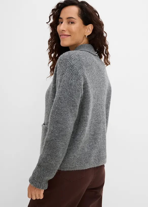 Cardigan i myk ribbestrikk, bonprix