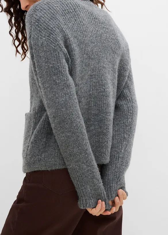 Cardigan i myk ribbestrikk, bonprix