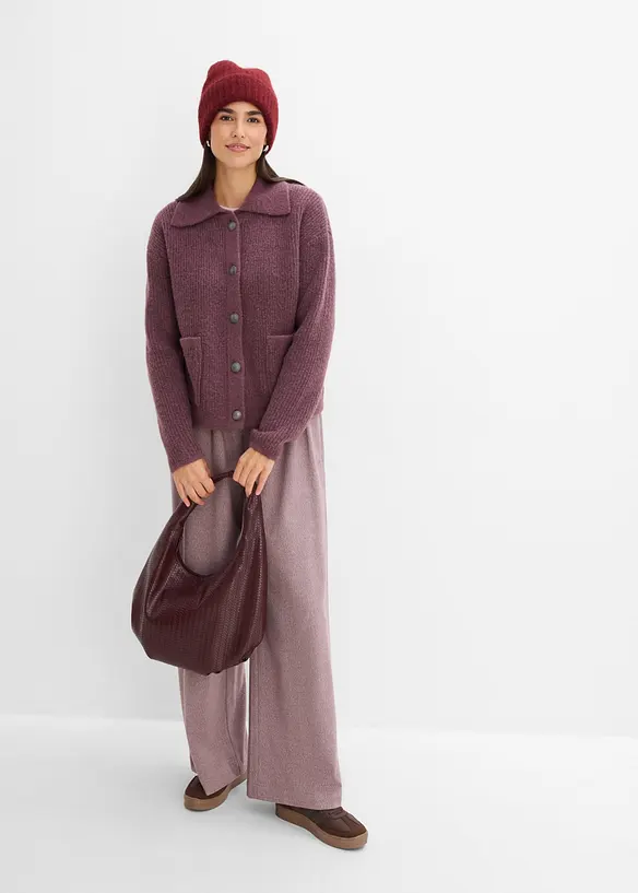 Cardigan i myk ribbestrikk, bonprix