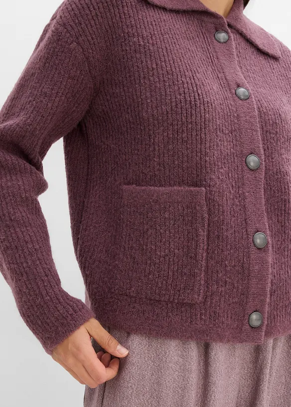 Cardigan i myk ribbestrikk, bonprix