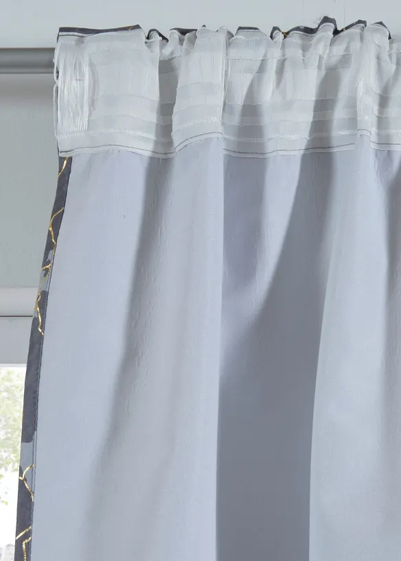 Termo-m&oslash;rkleggingsgardin med glanstrykk og belagt bakside (1-pack), bonprix